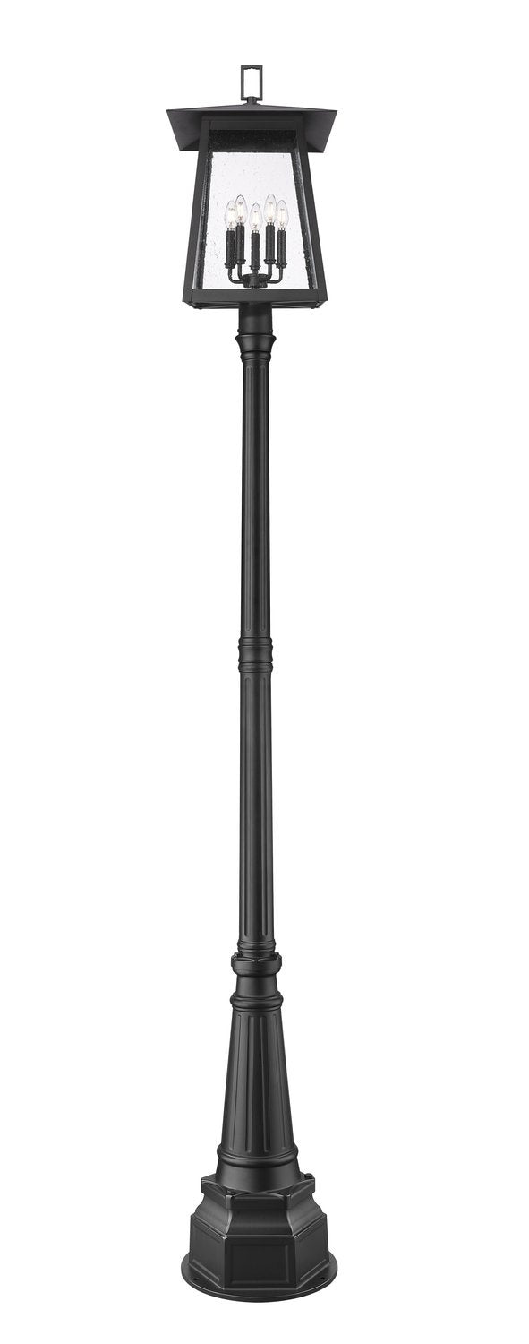 Z-LITE RAINER 5 LIGHT OUTDOOR POST MOUNTED FIXTURE | 5015PHXLR-564P-BK - Post