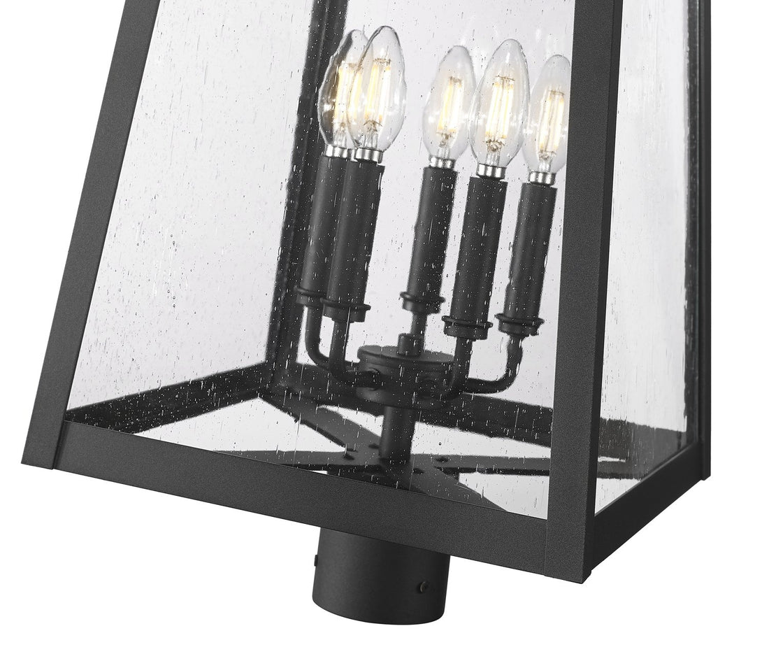 Z-LITE RAINER OUTDOOR POST MOUNT FIXTURE | 5015PHXLR-BK - Post