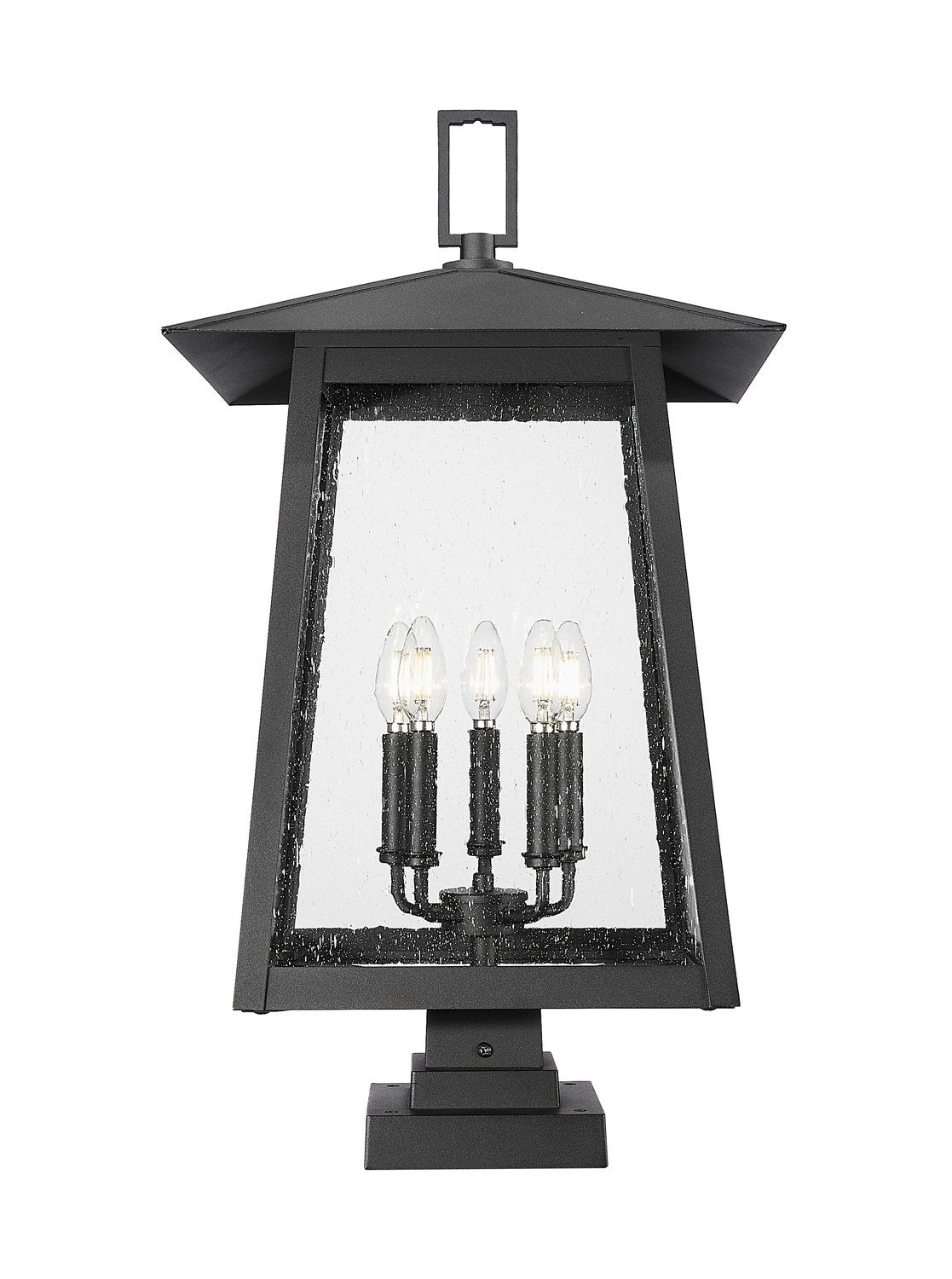 Z-LITE RAINER OUTDOOR PIER MOUNTED FIXTURE | 5015PHXLS-SQPM-BK - Post