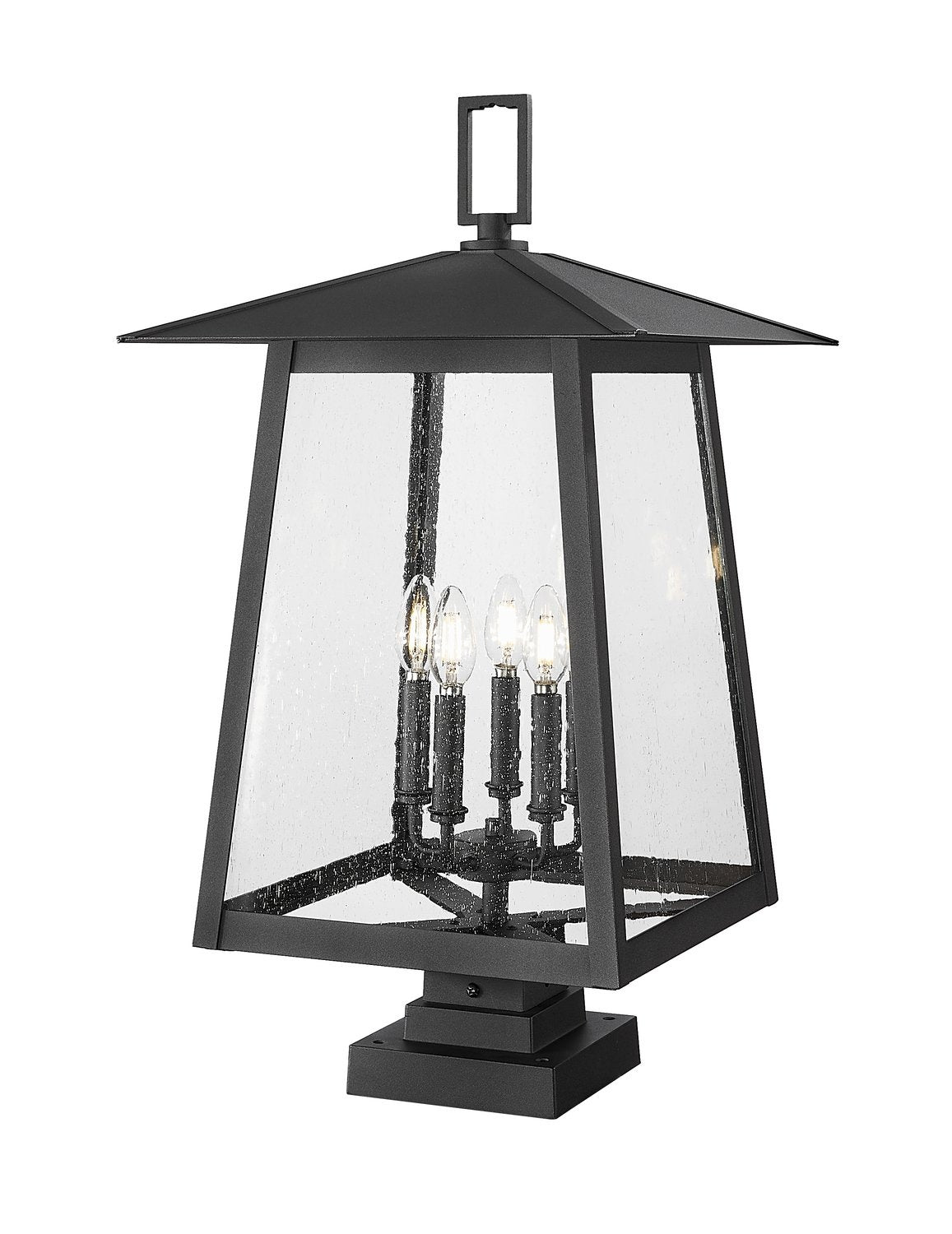 Z-LITE RAINER OUTDOOR PIER MOUNTED FIXTURE | 5015PHXLS-SQPM-BK