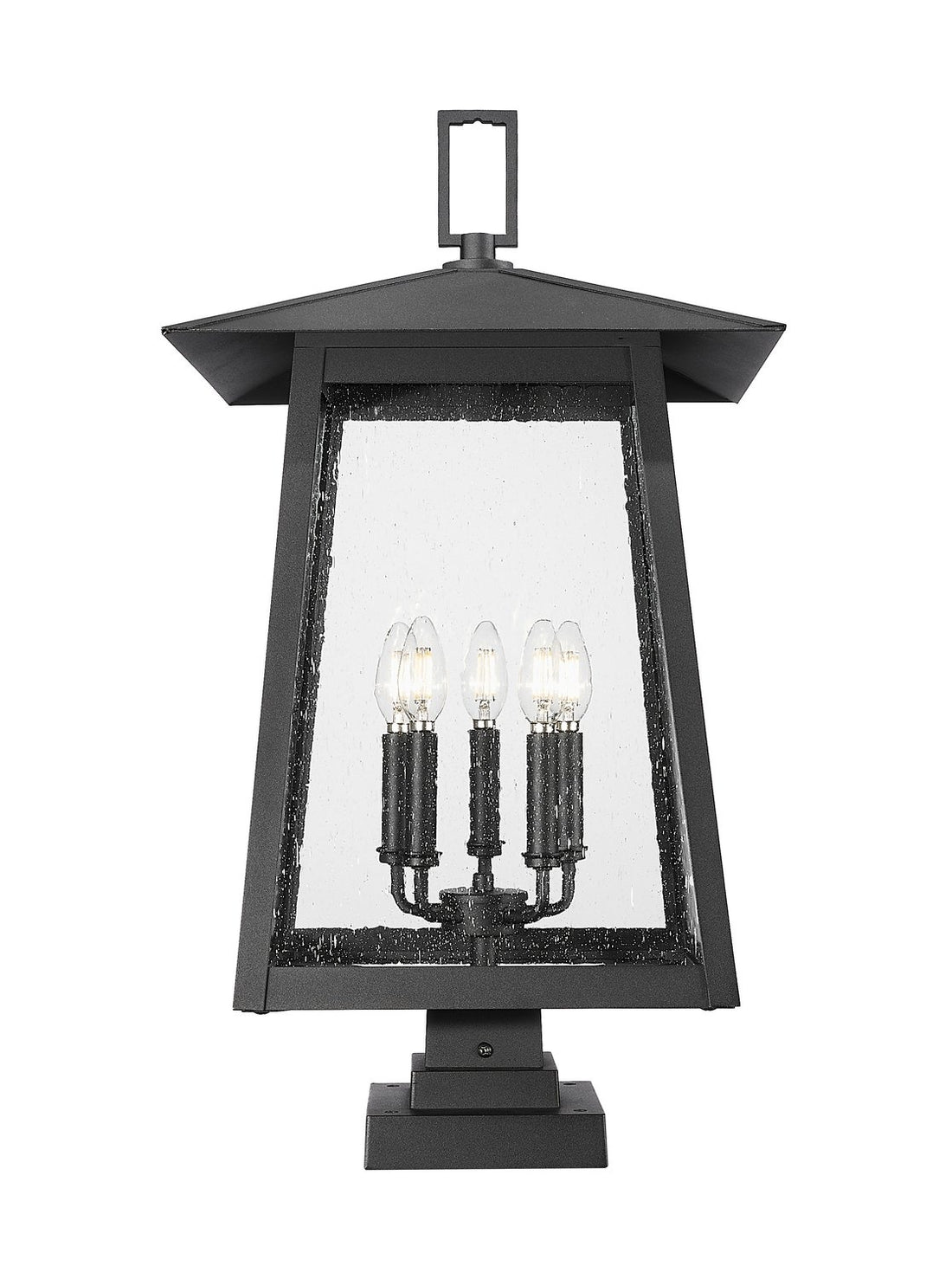 Z-LITE RAINER OUTDOOR PIER MOUNTED FIXTURE | 5015PHXLS-SQPM-BK