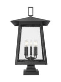 Z-LITE RAINER OUTDOOR PIER MOUNTED FIXTURE | 5015PHXLS-SQPM-BK