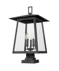 Z-LITE RAINER OUTDOOR PIER MOUNTED FIXTURE | 5015PHXLS-SQPM-BK - Post
