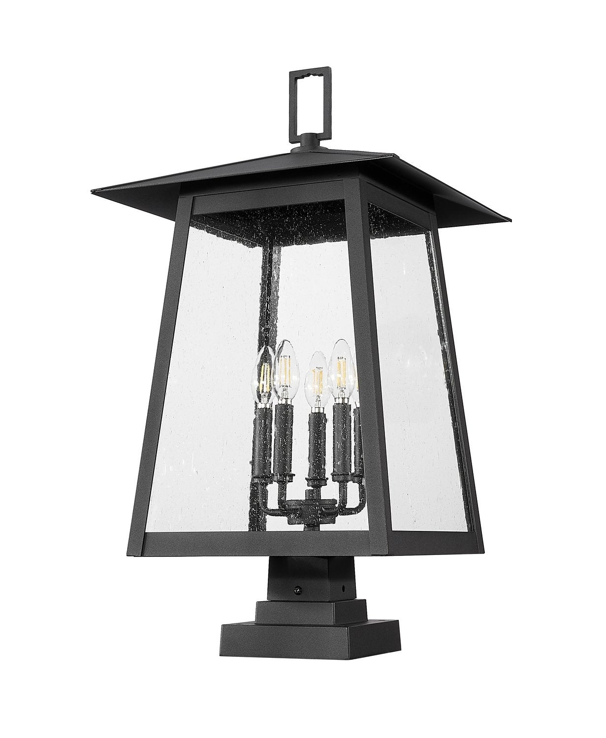 Z-LITE RAINER OUTDOOR PIER MOUNTED FIXTURE | 5015PHXLS-SQPM-BK - Post