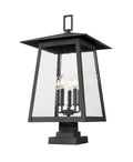 Z-LITE RAINER OUTDOOR PIER MOUNTED FIXTURE | 5015PHXLS-SQPM-BK - Post