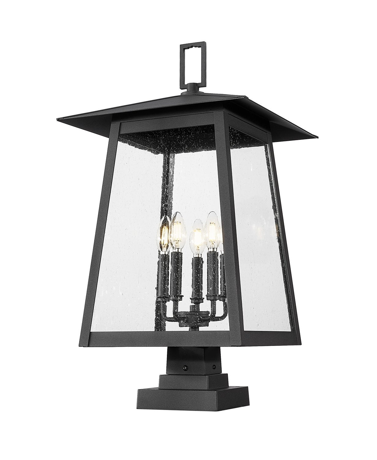 Z-LITE RAINER OUTDOOR PIER MOUNTED FIXTURE | 5015PHXLS-SQPM-BK - Post