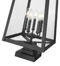 Z-LITE RAINER OUTDOOR PIER MOUNTED FIXTURE | 5015PHXLS-SQPM-BK - Post