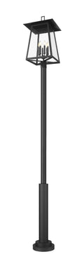 Z-LITE RAINER 6 LIGHT OUTDOOR POST MOUNTED FIXTURE | 5015PHXXLR-5010P-BK - Post