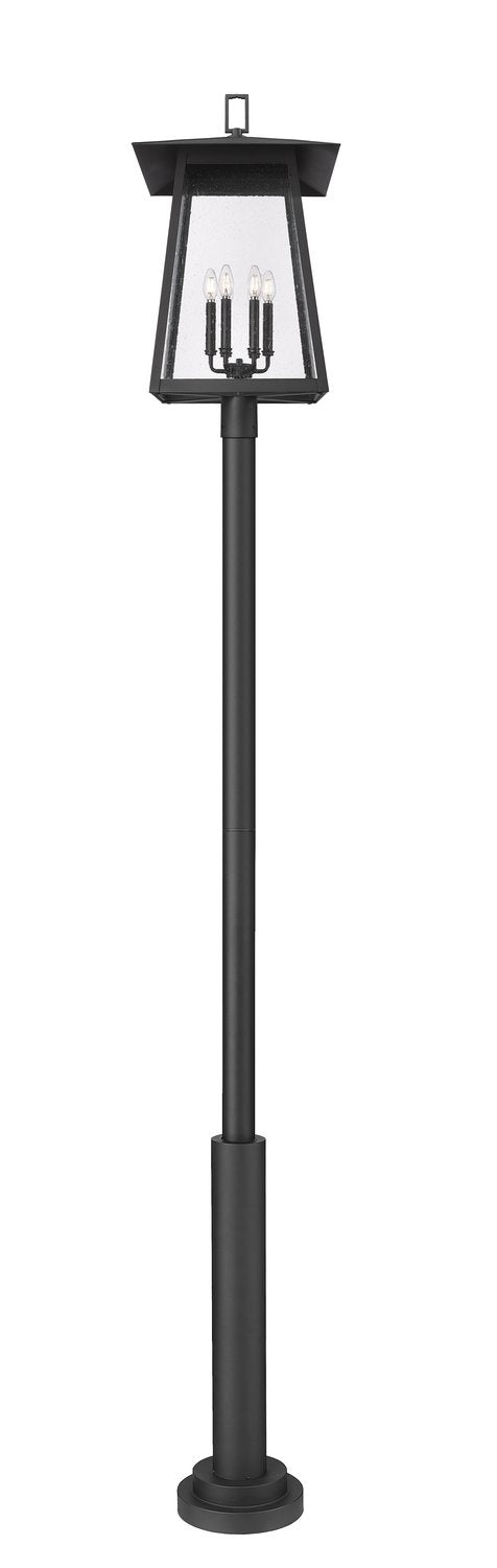 Z-LITE RAINER 6 LIGHT OUTDOOR POST MOUNTED FIXTURE | 5015PHXXLR-5010P-BK - Post