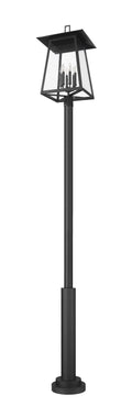 Z-LITE RAINER 6 LIGHT OUTDOOR POST MOUNTED FIXTURE | 5015PHXXLR-5010P-BK - Post