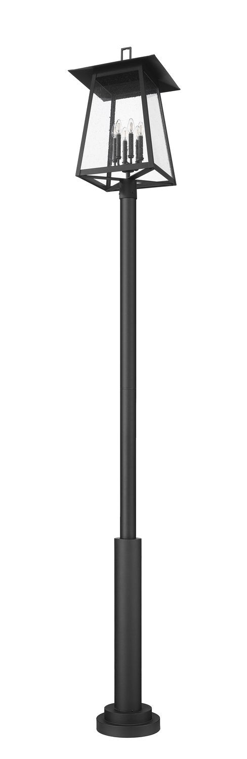 Z-LITE RAINER 6 LIGHT OUTDOOR POST MOUNTED FIXTURE | 5015PHXXLR-5010P-BK - Post