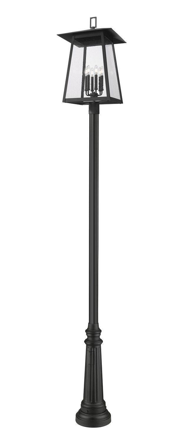 Z-LITE RAINER 6 LIGHT OUTDOOR POST MOUNTED FIXTURE | 5015PHXXLR-511P-BK - Post