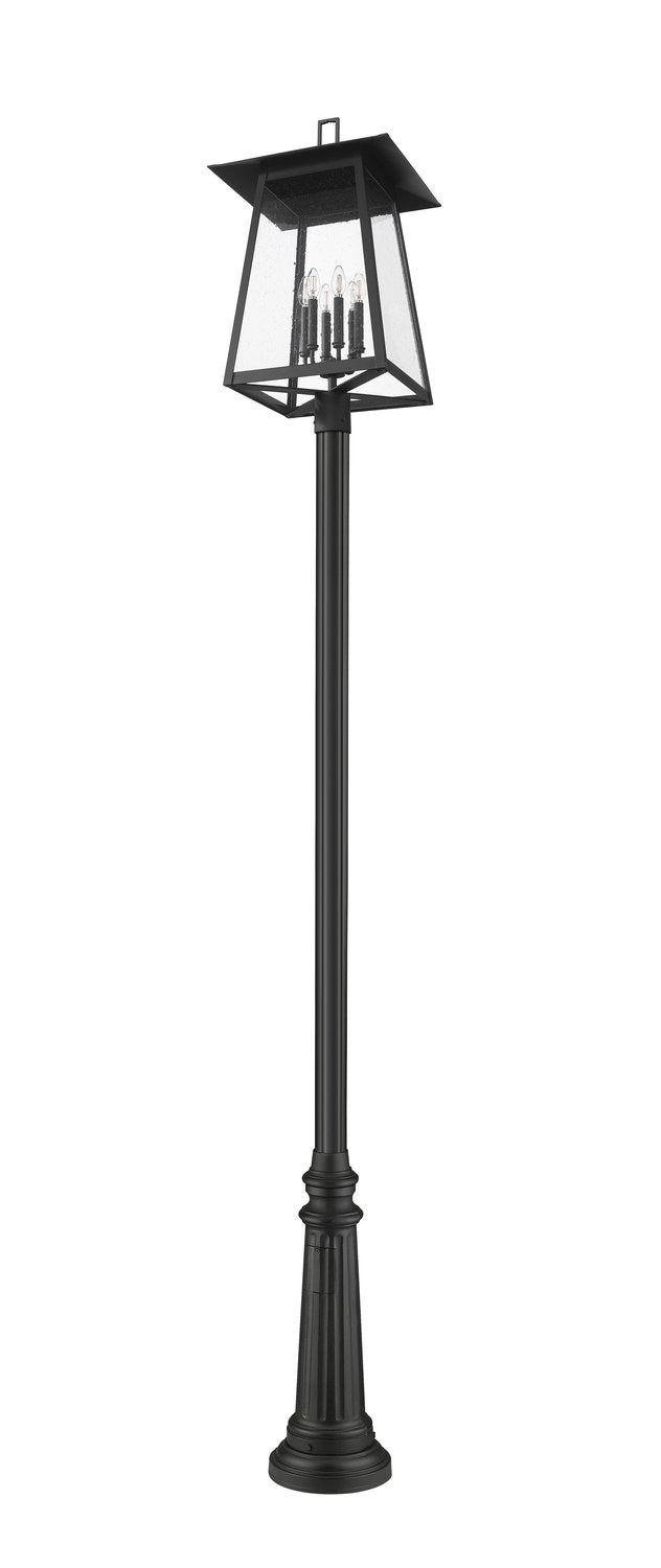Z-LITE RAINER 6 LIGHT OUTDOOR POST MOUNTED FIXTURE | 5015PHXXLR-511P-BK - Post