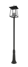 Z-LITE RAINER 6 LIGHT OUTDOOR POST MOUNTED FIXTURE | 5015PHXXLR-511P-BK - Post
