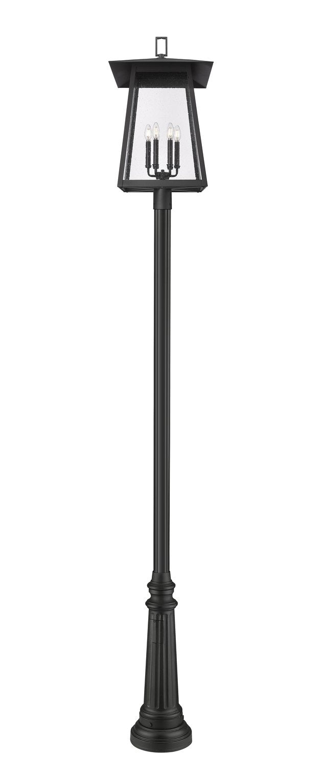 Z-LITE RAINER 6 LIGHT OUTDOOR POST MOUNTED FIXTURE | 5015PHXXLR-511P-BK - Post