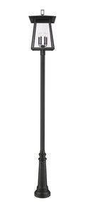 Z-LITE RAINER 6 LIGHT OUTDOOR POST MOUNTED FIXTURE | 5015PHXXLR-511P-BK - Post