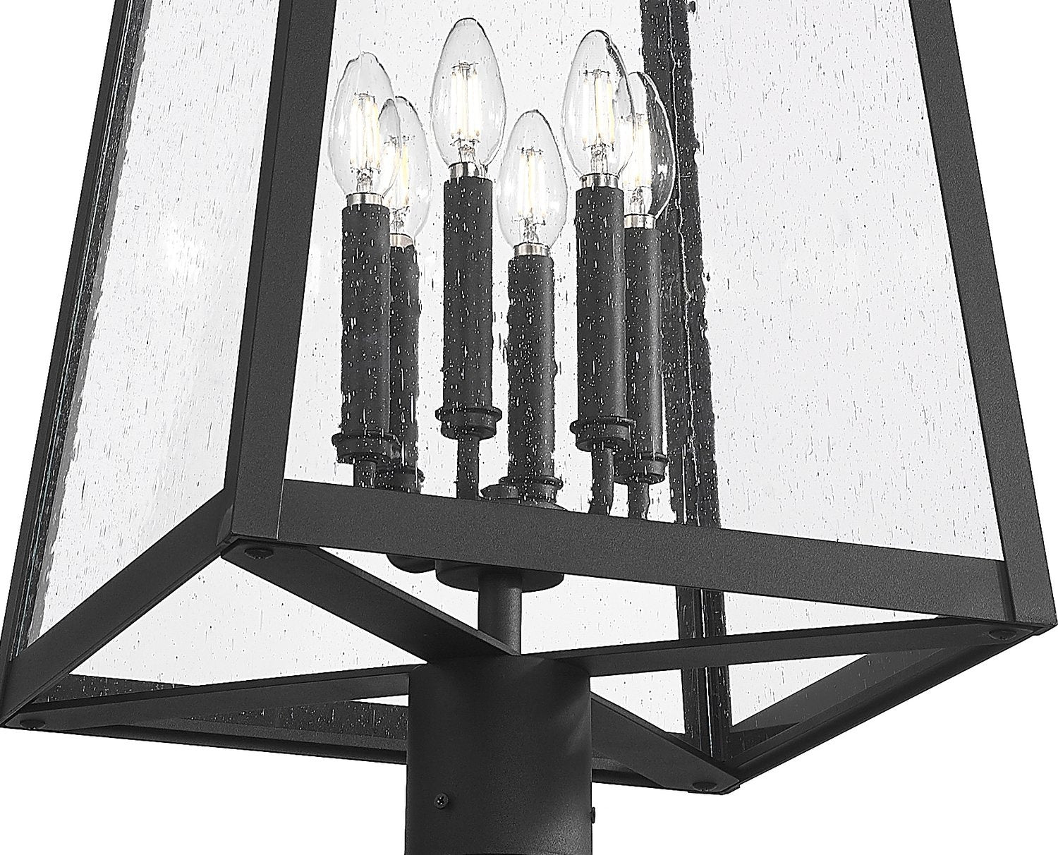 Z-LITE RAINER 6 LIGHT OUTDOOR POST MOUNTED FIXTURE | 5015PHXXLR-511P-BK - Post