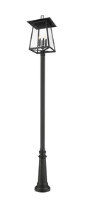 Z-LITE RAINER 6 LIGHT OUTDOOR POST MOUNTED FIXTURE | 5015PHXXLR-511P-BK - Post