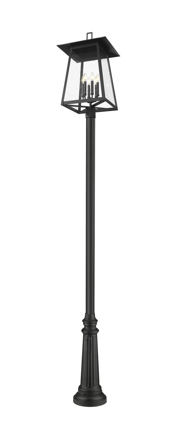 Z-LITE RAINER 6 LIGHT OUTDOOR POST MOUNTED FIXTURE | 5015PHXXLR-511P-BK - Post