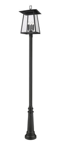 Z-LITE RAINER 6 LIGHT OUTDOOR POST MOUNTED FIXTURE | 5015PHXXLR-511P-BK - Post