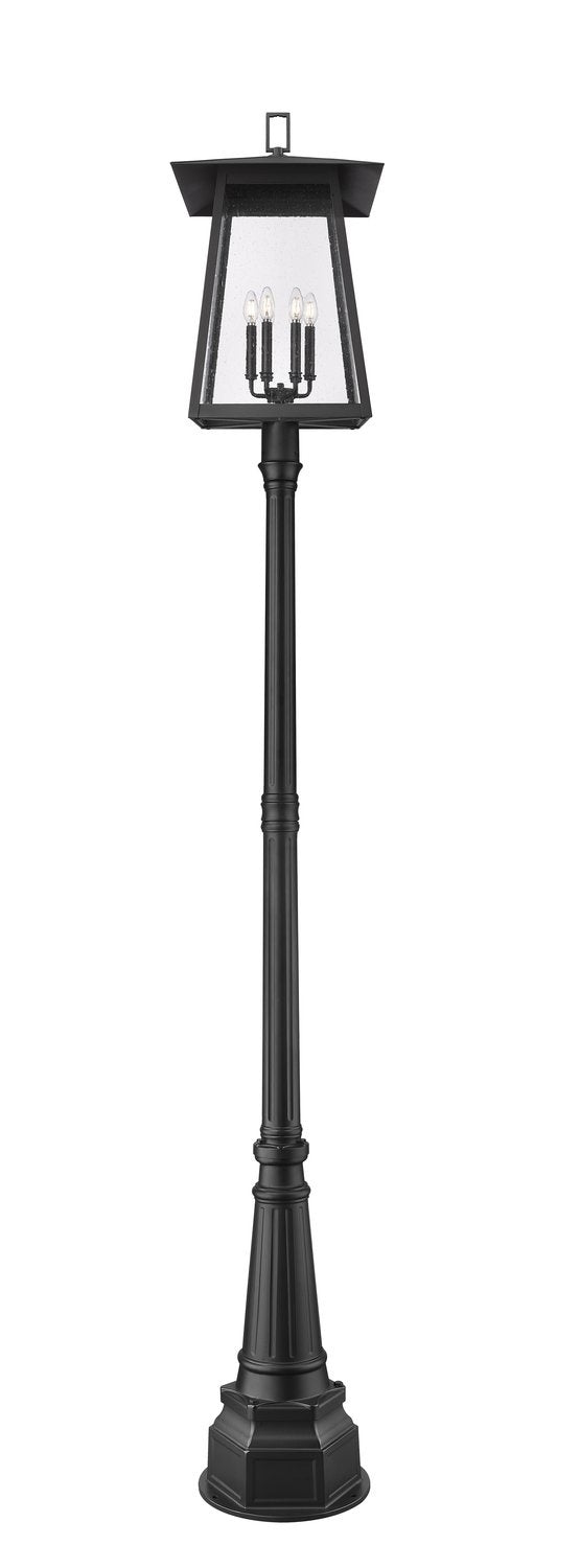 Z-LITE RAINER 6 LIGHT OUTDOOR POST MOUNTED FIXTURE | 5015PHXXLR-564P-BK - Post