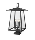Z-LITE RAINER OUTDOOR PIER MOUNTED FIXTURE | 5015PHXXLS-SQPM-BK