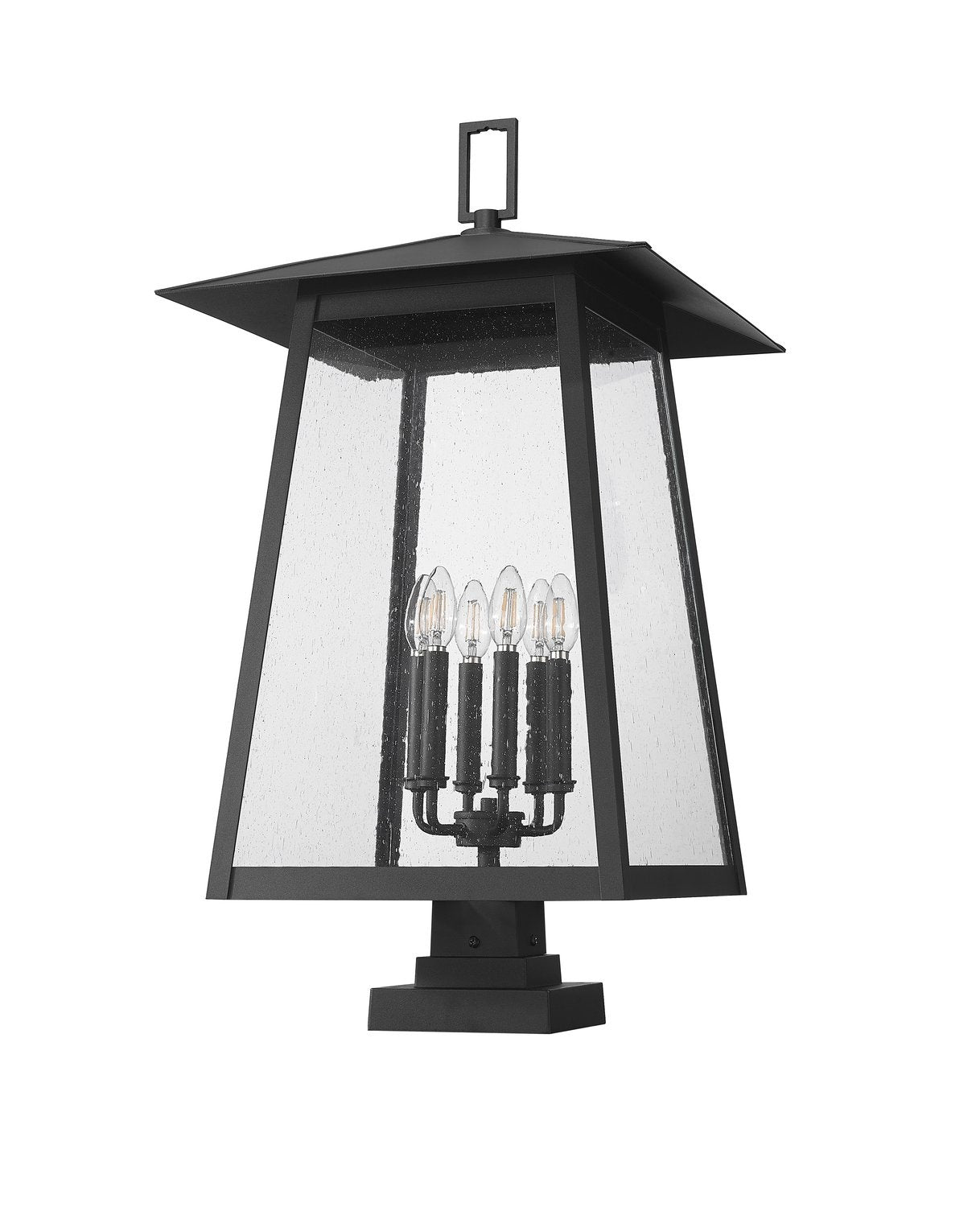 Z-LITE RAINER OUTDOOR PIER MOUNTED FIXTURE | 5015PHXXLS-SQPM-BK - Post