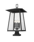 Z-LITE RAINER OUTDOOR PIER MOUNTED FIXTURE | 5015PHXXLS-SQPM-BK - Post