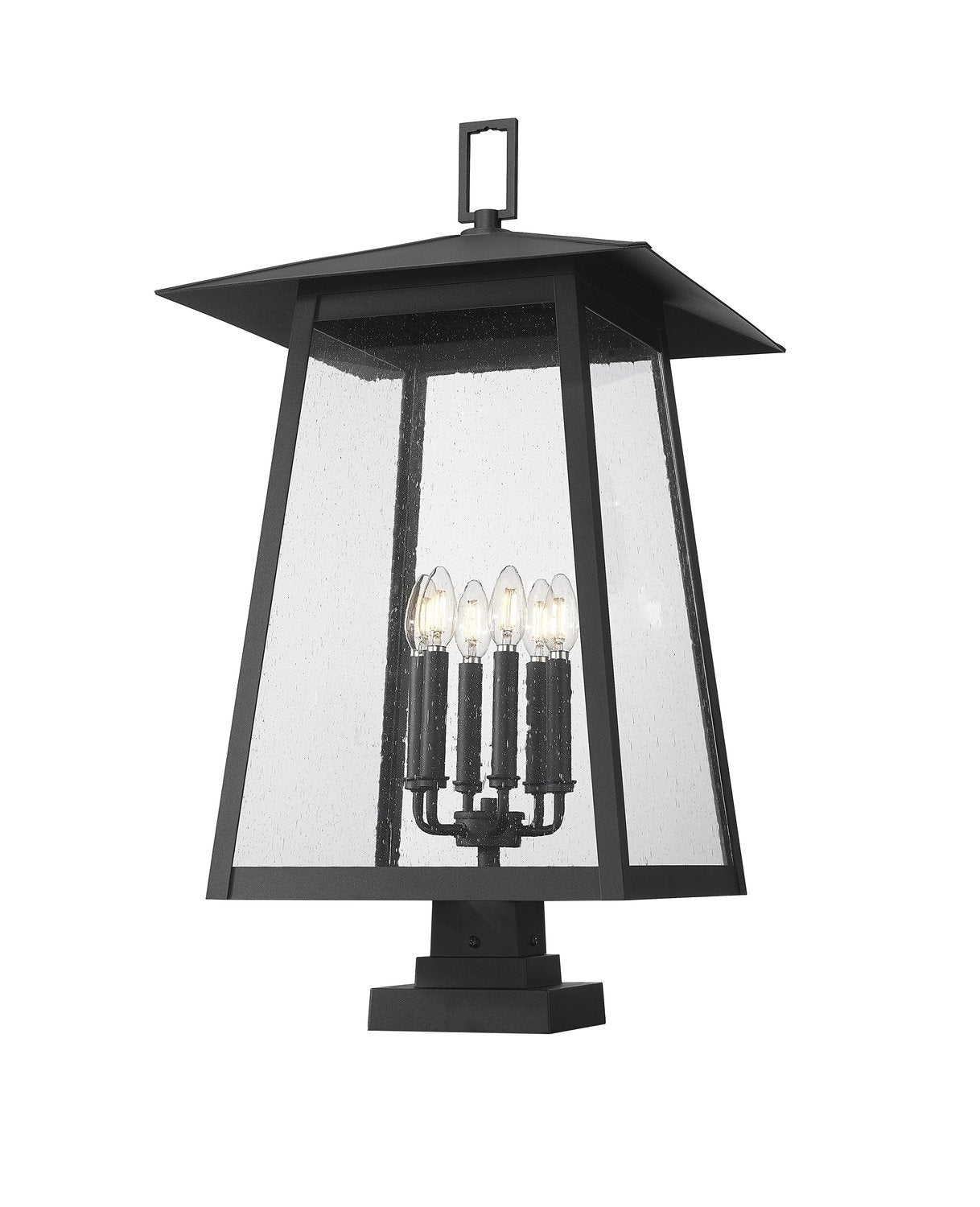 Z-LITE RAINER OUTDOOR PIER MOUNTED FIXTURE | 5015PHXXLS-SQPM-BK - Post