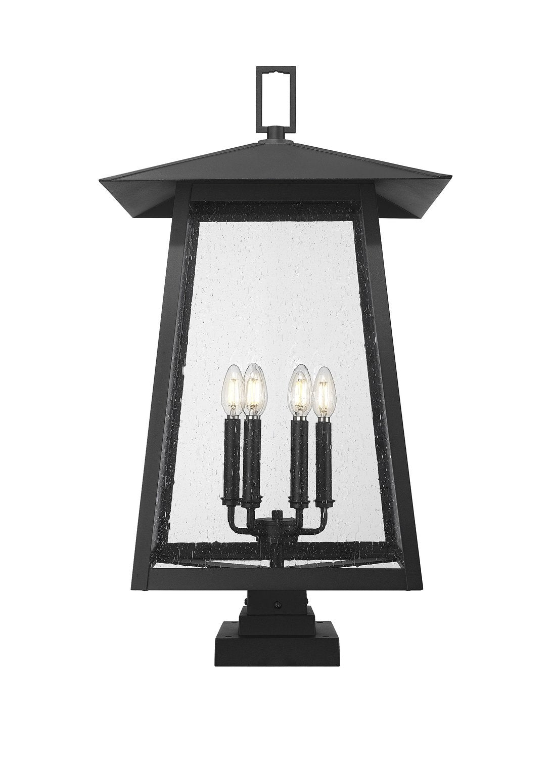 Z-LITE RAINER OUTDOOR PIER MOUNTED FIXTURE | 5015PHXXLS-SQPM-BK - Post