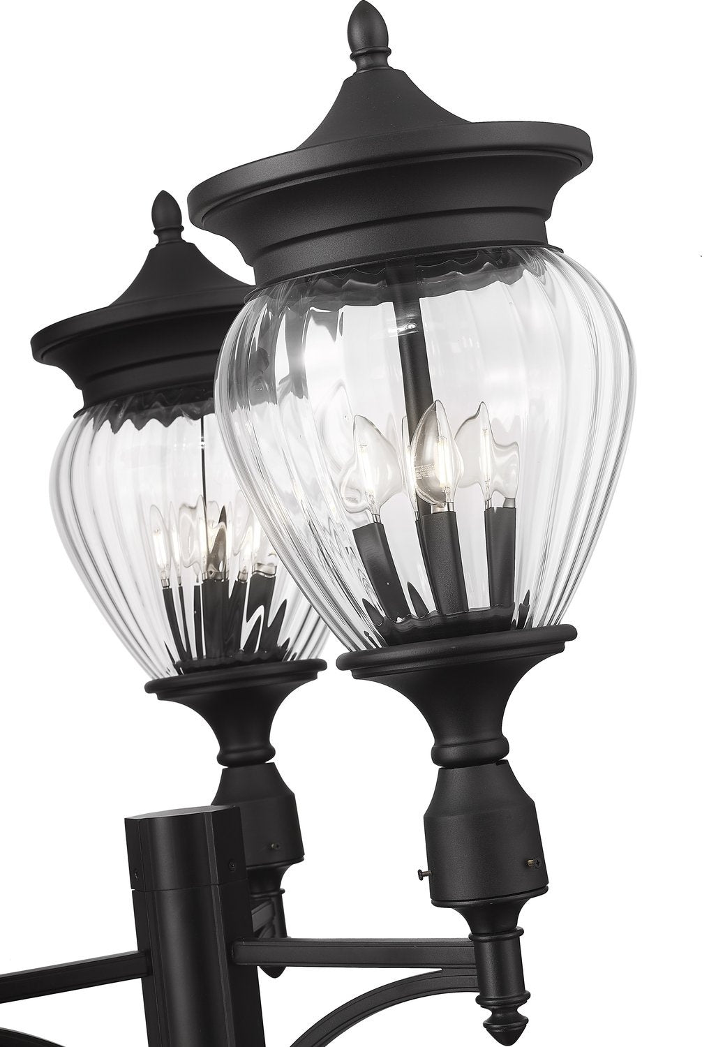 Z-LITE DAVINA 4 LIGHT OUTDOOR POST MOUNTED FIXTURE | 5016PHBR-3-564P-BK - Post