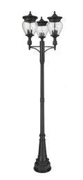 Z-LITE DAVINA 4 LIGHT OUTDOOR POST MOUNTED FIXTURE | 5016PHBR-3-564P-BK - Post