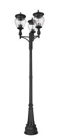 Z-LITE DAVINA 4 LIGHT OUTDOOR POST MOUNTED FIXTURE | 5016PHBR-3-564P-BK - Post