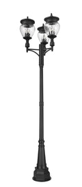 Z-LITE DAVINA 4 LIGHT OUTDOOR POST MOUNTED FIXTURE | 5016PHBR-3-564P-BK - Post
