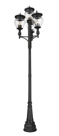 Z-LITE DAVINA 4 LIGHT OUTDOOR POST MOUNTED FIXTURE | 5016PHBR-4-564P-BK - Post