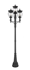 Z-LITE DAVINA 4 LIGHT OUTDOOR POST MOUNTED FIXTURE | 5016PHBR-4-564P-BK - Post