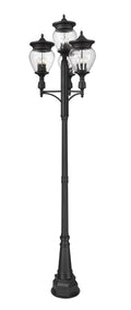 Z-LITE DAVINA 4 LIGHT OUTDOOR POST MOUNTED FIXTURE | 5016PHBR-4-564P-BK - Post