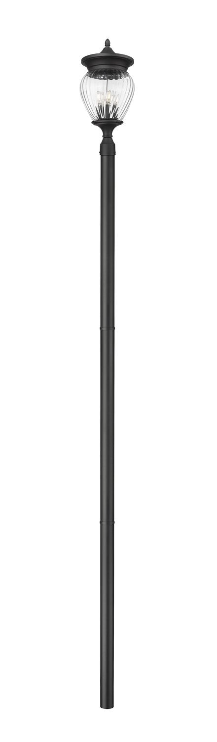 Z-LITE DAVINA 4 LIGHT OUTDOOR POST MOUNTED FIXTURE | 5016PHBR-5009P120-BK - Post