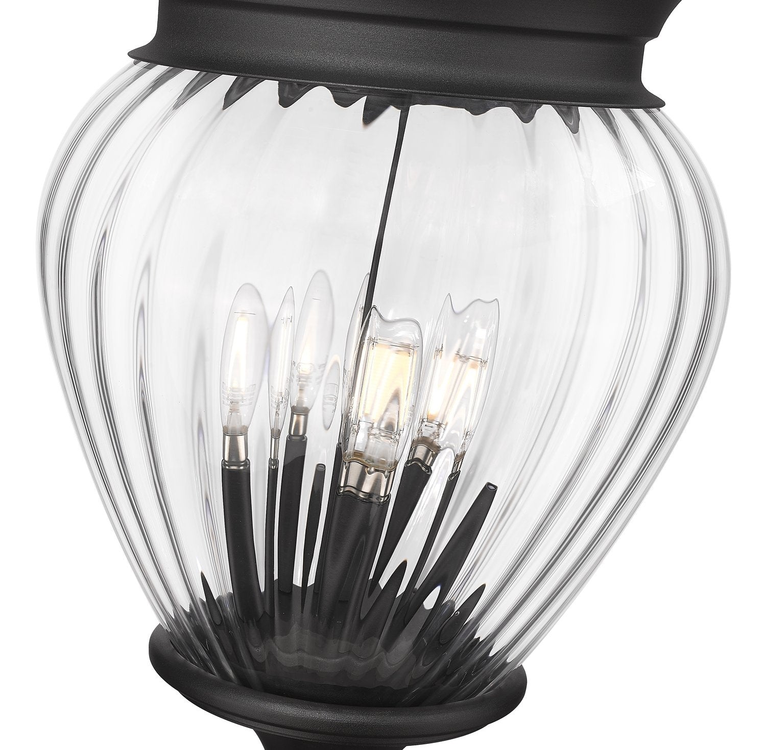 Z-LITE DAVINA 4 LIGHT OUTDOOR POST MOUNTED FIXTURE | 5016PHBR-5009P120-BK - Post