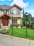 Z-LITE DAVINA 4 LIGHT OUTDOOR POST MOUNTED FIXTURE | 5016PHBR-5009P120-BK - Post