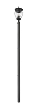 Z-LITE DAVINA 4 LIGHT OUTDOOR POST MOUNTED FIXTURE | 5016PHBR-5009P96-BK - Post