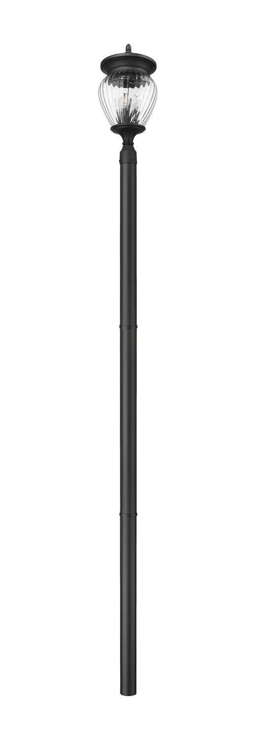 Z-LITE DAVINA 4 LIGHT OUTDOOR POST MOUNTED FIXTURE | 5016PHBR-5009P96-BK - Post