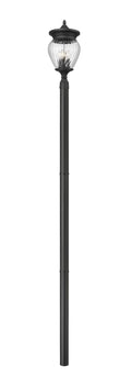 Z-LITE DAVINA 4 LIGHT OUTDOOR POST MOUNTED FIXTURE | 5016PHBR-5009P96-BK - Post