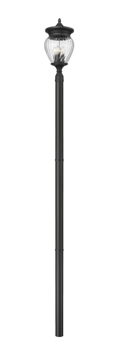 Z-LITE DAVINA 4 LIGHT OUTDOOR POST MOUNTED FIXTURE | 5016PHBR-5009P96-BK - Post