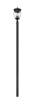 Z-LITE DAVINA 4 LIGHT OUTDOOR POST MOUNTED FIXTURE | 5016PHBR-5009P96-BK - Post
