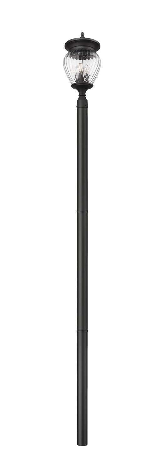 Z-LITE DAVINA 4 LIGHT OUTDOOR POST MOUNTED FIXTURE | 5016PHBR-5009P96-BK - Post