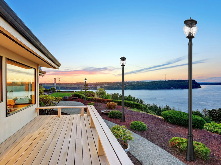 Z-LITE DAVINA 4 LIGHT OUTDOOR POST MOUNTED FIXTURE | 5016PHBR-5011P-BK - Post