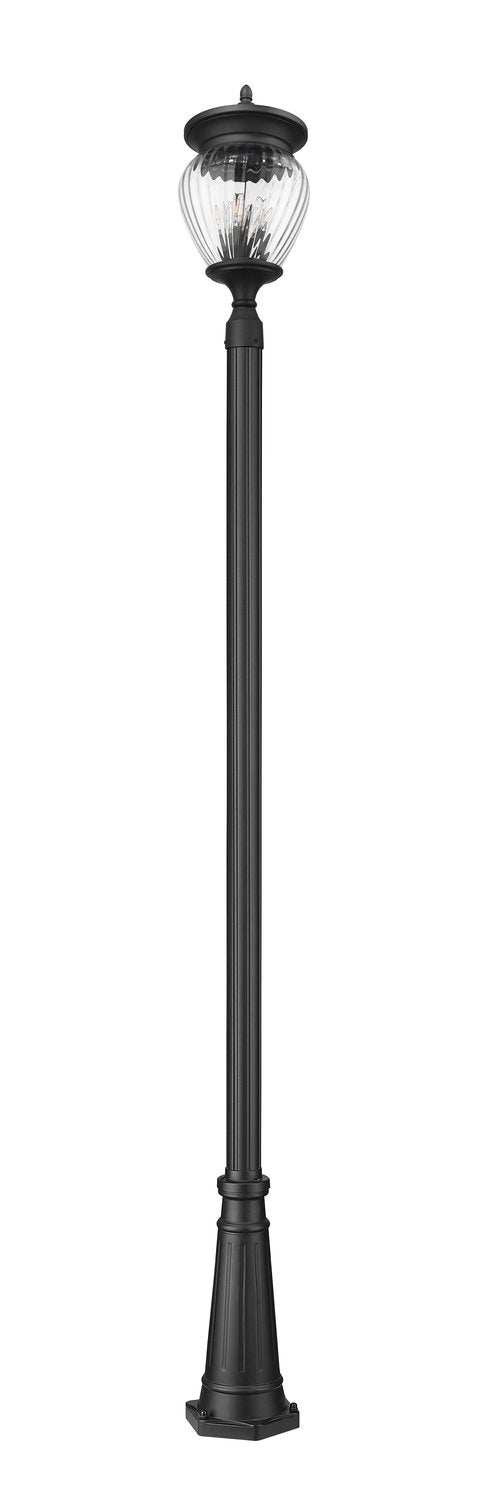 Z-LITE DAVINA 4 LIGHT OUTDOOR POST MOUNTED FIXTURE | 5016PHBR-5011P-BK - Post