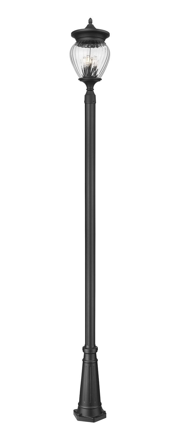 Z-LITE DAVINA 4 LIGHT OUTDOOR POST MOUNTED FIXTURE | 5016PHBR-5011P-BK - Post
