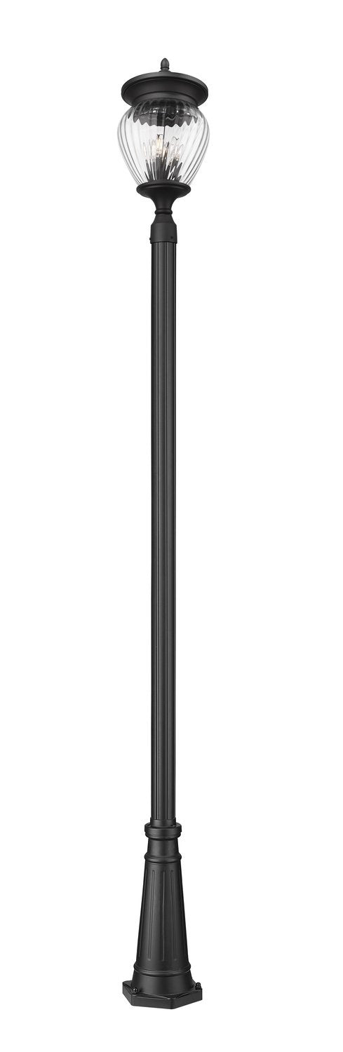 Z-LITE DAVINA 4 LIGHT OUTDOOR POST MOUNTED FIXTURE | 5016PHBR-5011P-BK - Post